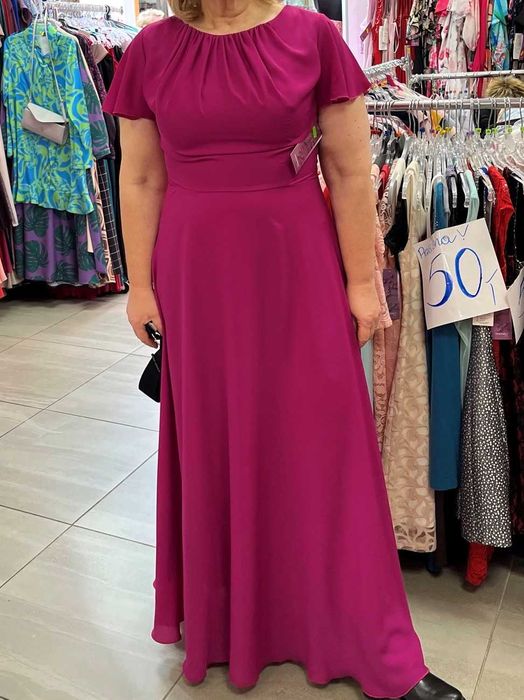 lekka suknia wieczorowa w kolorze fuksji rozm.44 + buty rozm.40