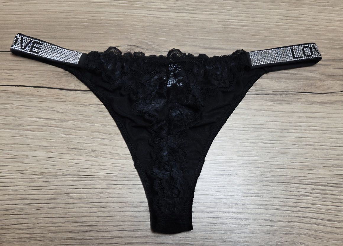 Majtki, stringi Damskie Czarne XL