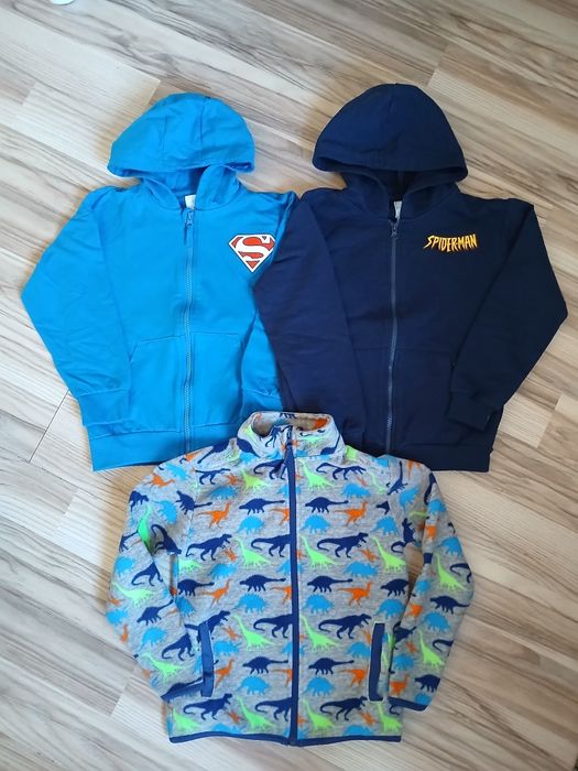 NOWE zestaw 3 bluz 128 polar Hm bluzy na zamek