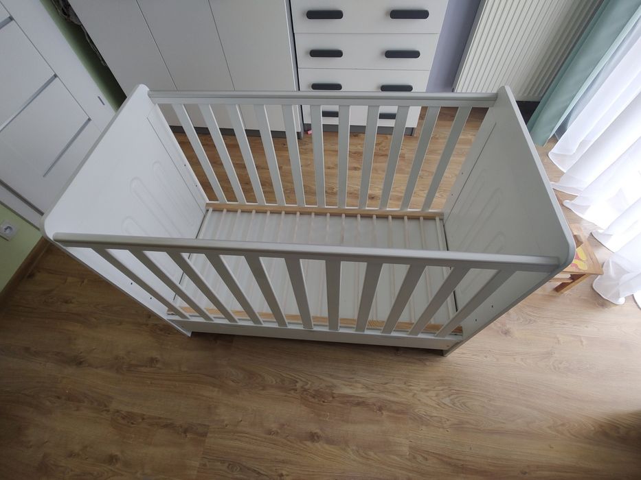 Łóżeczko niemowlęce białe 120x60, Wujec z szufladą