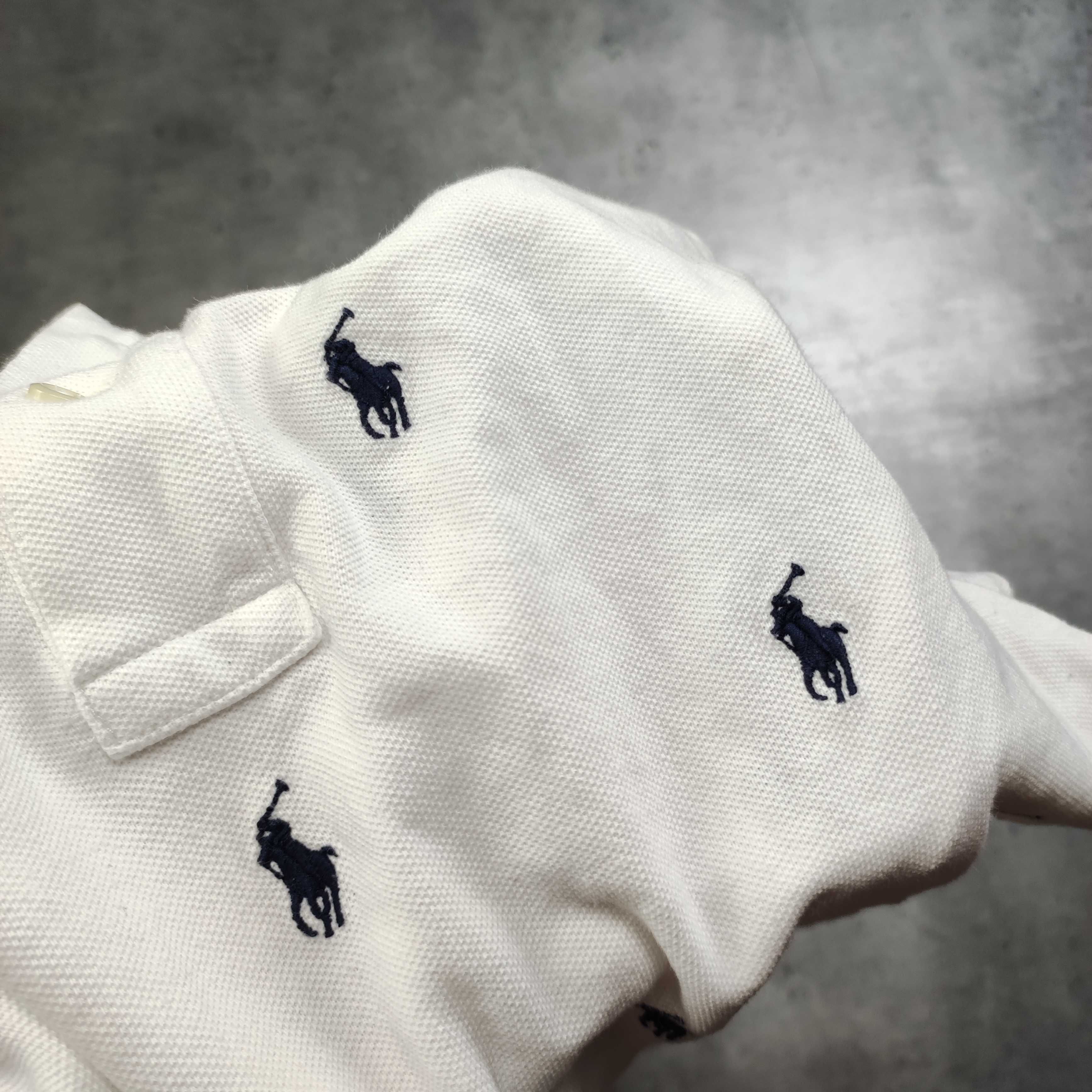 MĘSKA PREMIUM Koszulka Polo Biała Haft Polo Ralph Lauren Elegancka RL