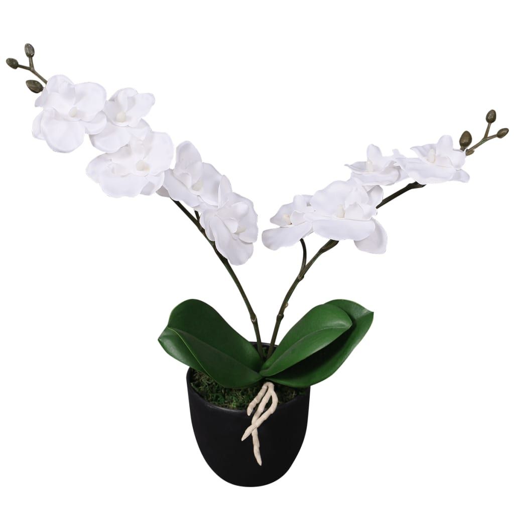 Vidaxl Sztuczna Orchidea Z Doniczką, 30 Cm, Kolor Biały
