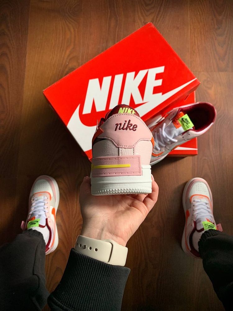 Nike Air Force 1 Shadow White & Pink & Orange