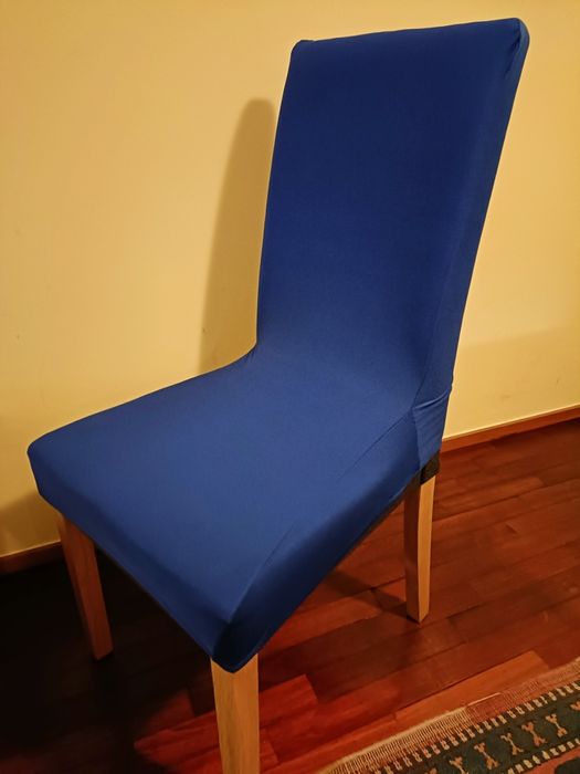 4 capas de cadeira azul real