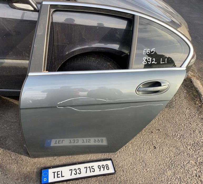 DRZWI TYLNE LEWE KOMPLETNE TITANGRAU 892 BMW E65
