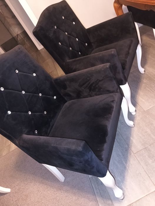 4 sztuki krzesła welurowe