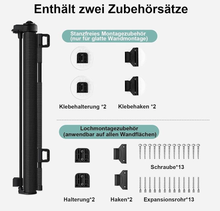 Bramka zabezpieczająca do drzwi z zamkiem, 0-150 cm, czarna