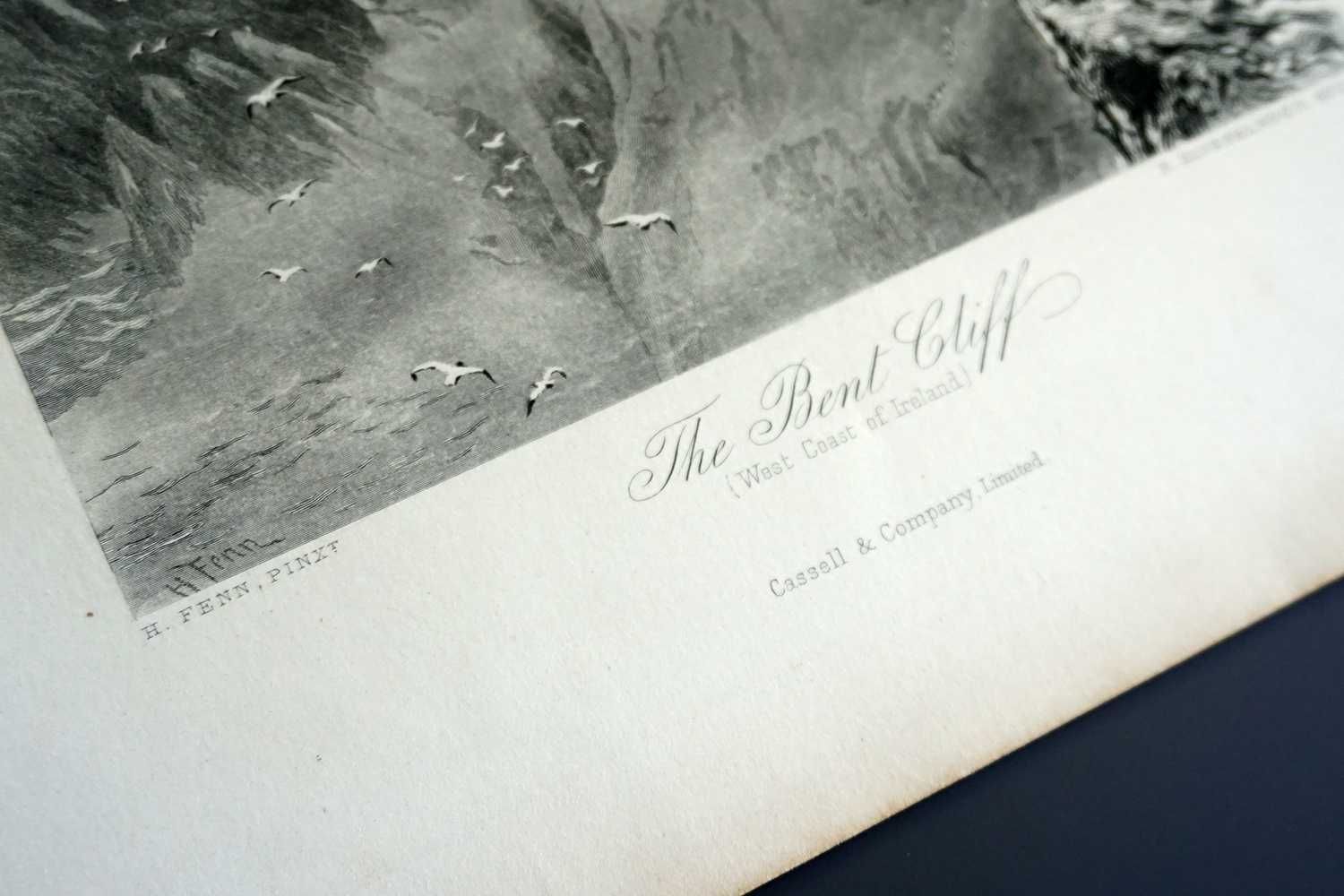 Stara grafika, staloryt, The bent cliff, ok. 1880 rok