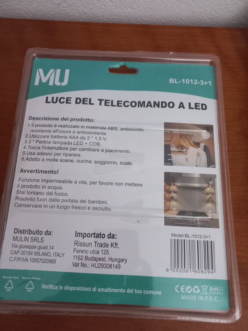 Conjunto de 3 luzes led com comando à distância