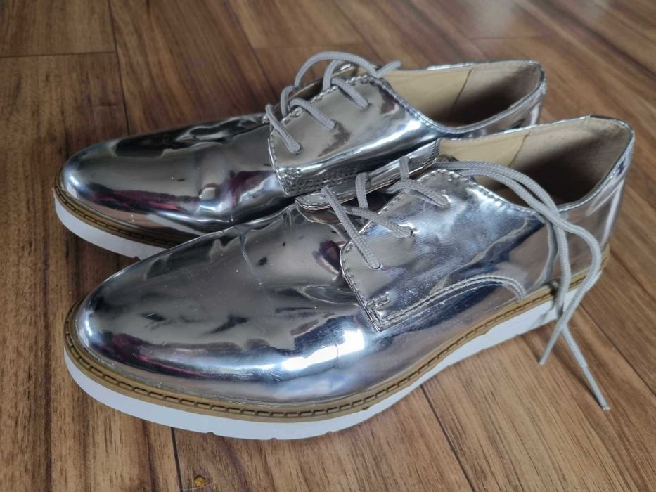 esmara srebrne lustrzane buty rozm. 41 26 cm