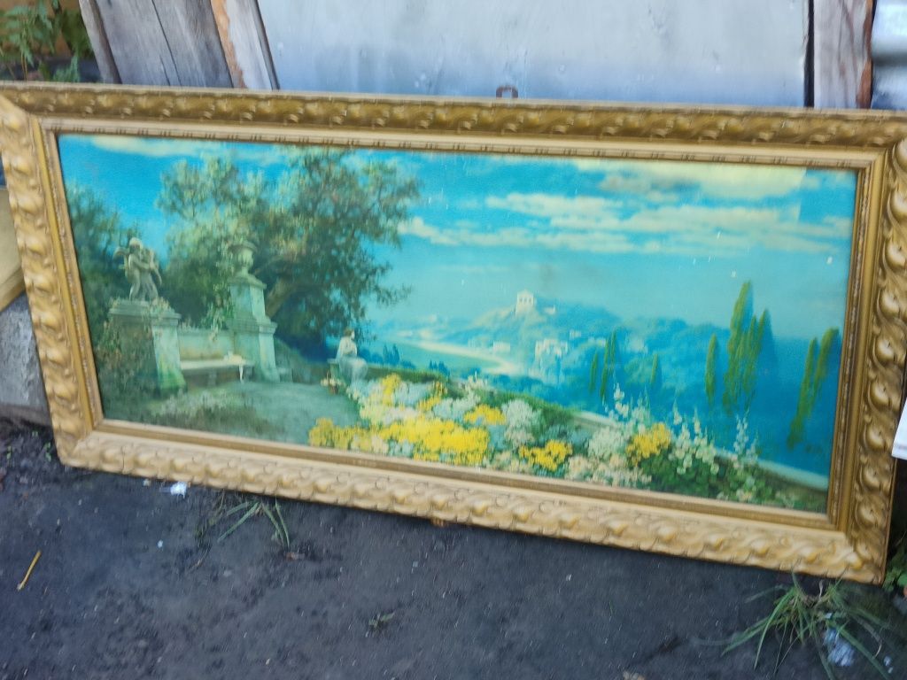 Stary Antyczny Obraz W Złotej Ramie Hermann Rüdisühli München Art Deco