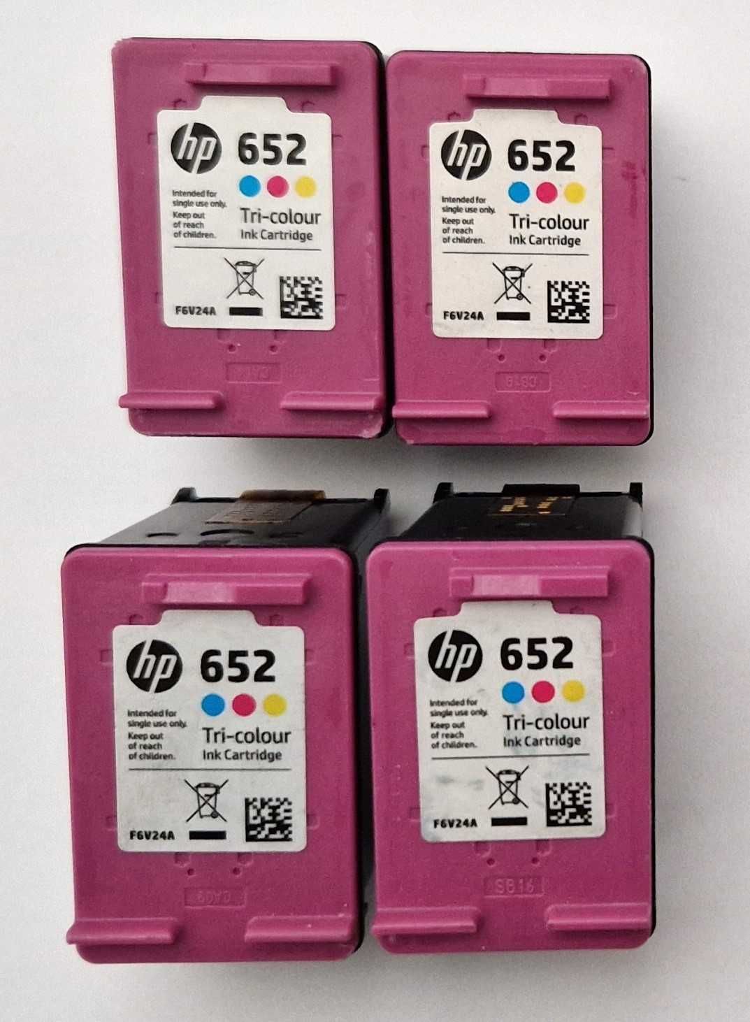 Kardridże tusze HP 652 kolor puste oryginał 4 szt.