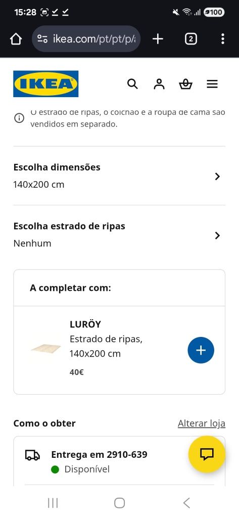 Cama de casal Askvoll IKEA