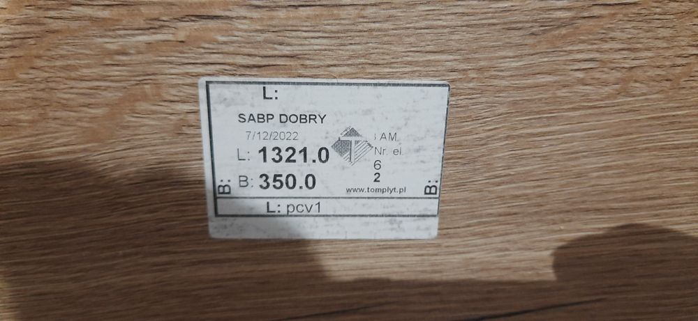 Płyta PCV półka do szafki