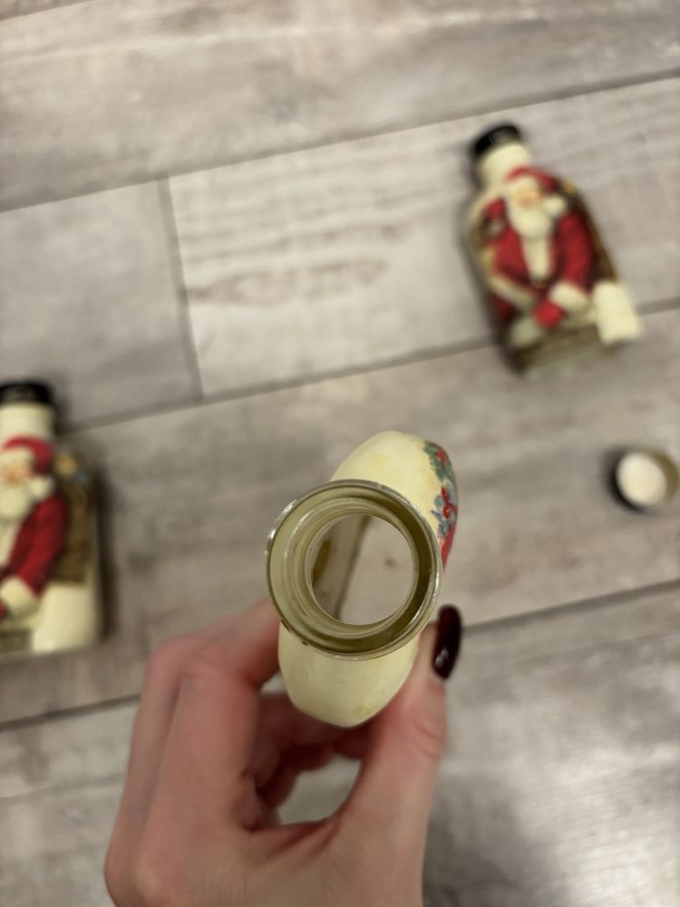 Butelka piersiówka 100 ml decoupage Mikołaj święta