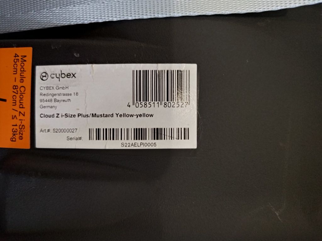 Cybex Cloud Z I-Size Plus Mustard Yellow 0-13 kg