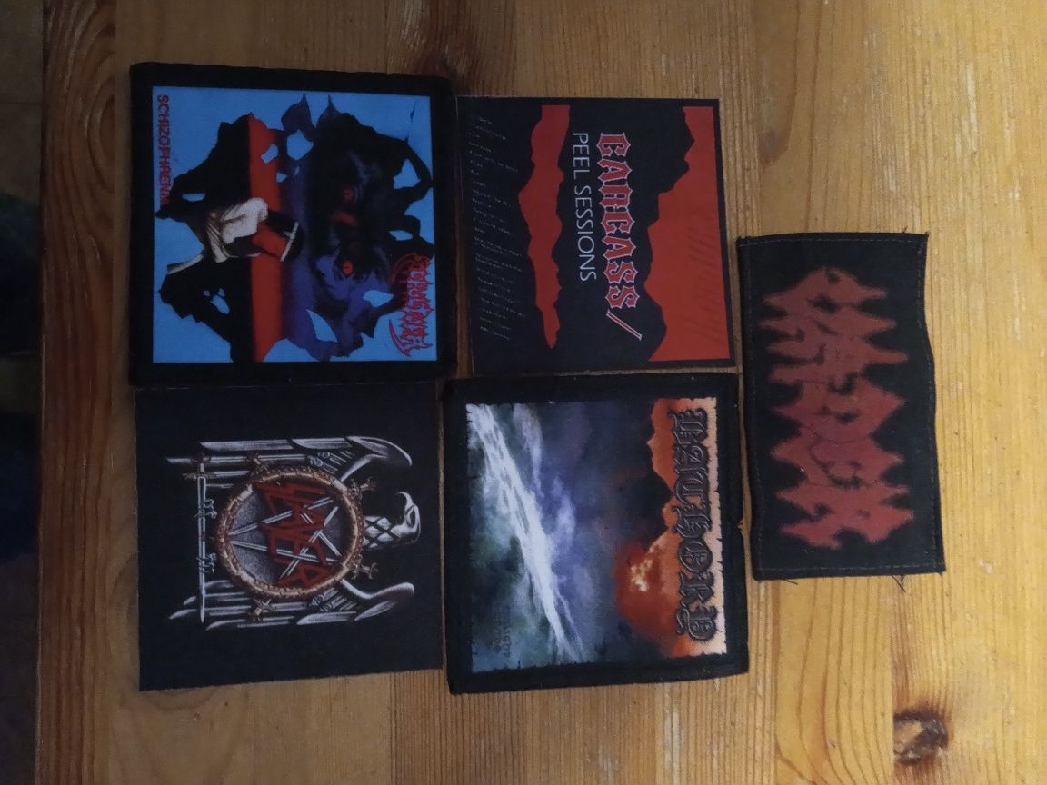 Vader,Carcass,Sepultura,Bathory zestaw naszywek rock metal