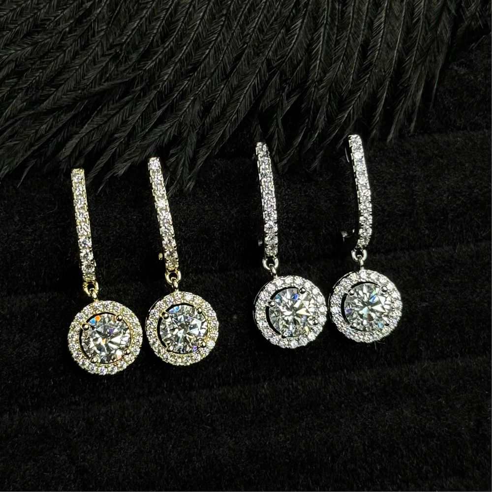 Сережки з діамантами (муассанітами) 2 ct