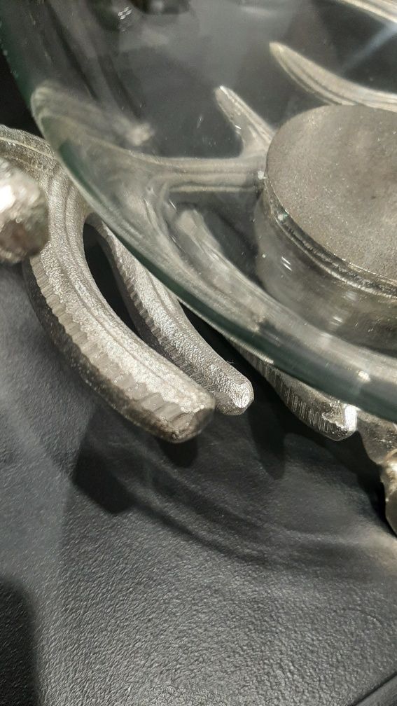Swiecznik lampion XL poroże renifera szklo plus metal