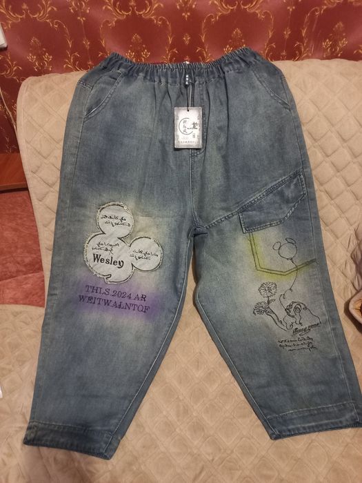 Джинси-мом/хулігани  з тонкої денімової тканини. Розмір Л-ХL-2ХЛ
Замір