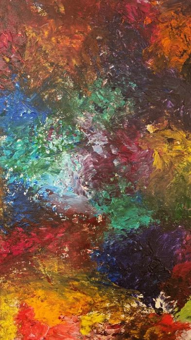 Quadro Abstrato Original Multicolor (120cmx60cm)