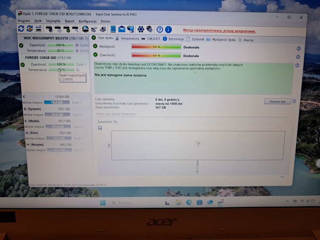 Acer Aspire F-5 573G 16gb ram Nvidia2gb do gier nowa bateria SSD+HDD