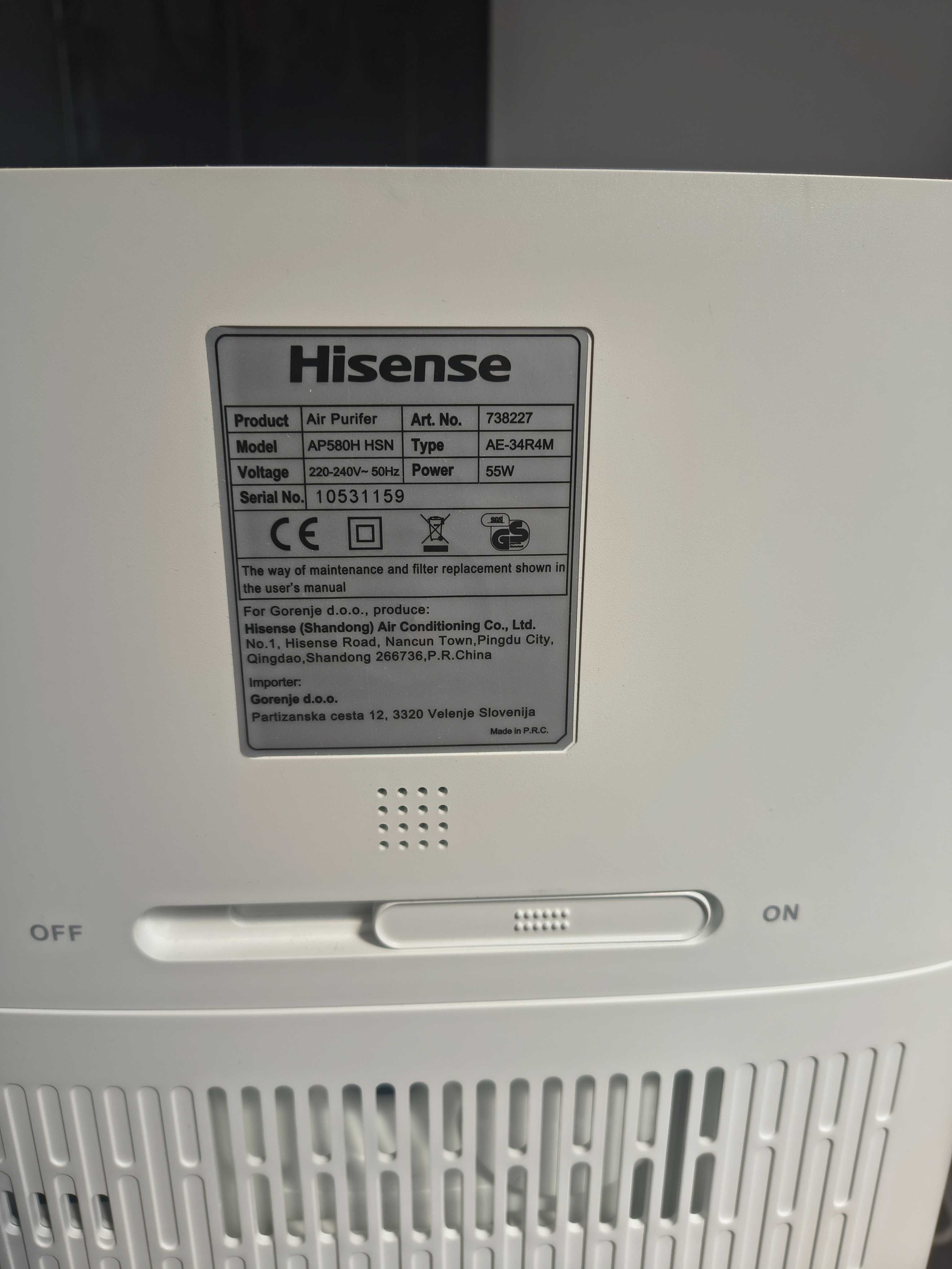 Oczyszczacz powietrza Hisense AP580H