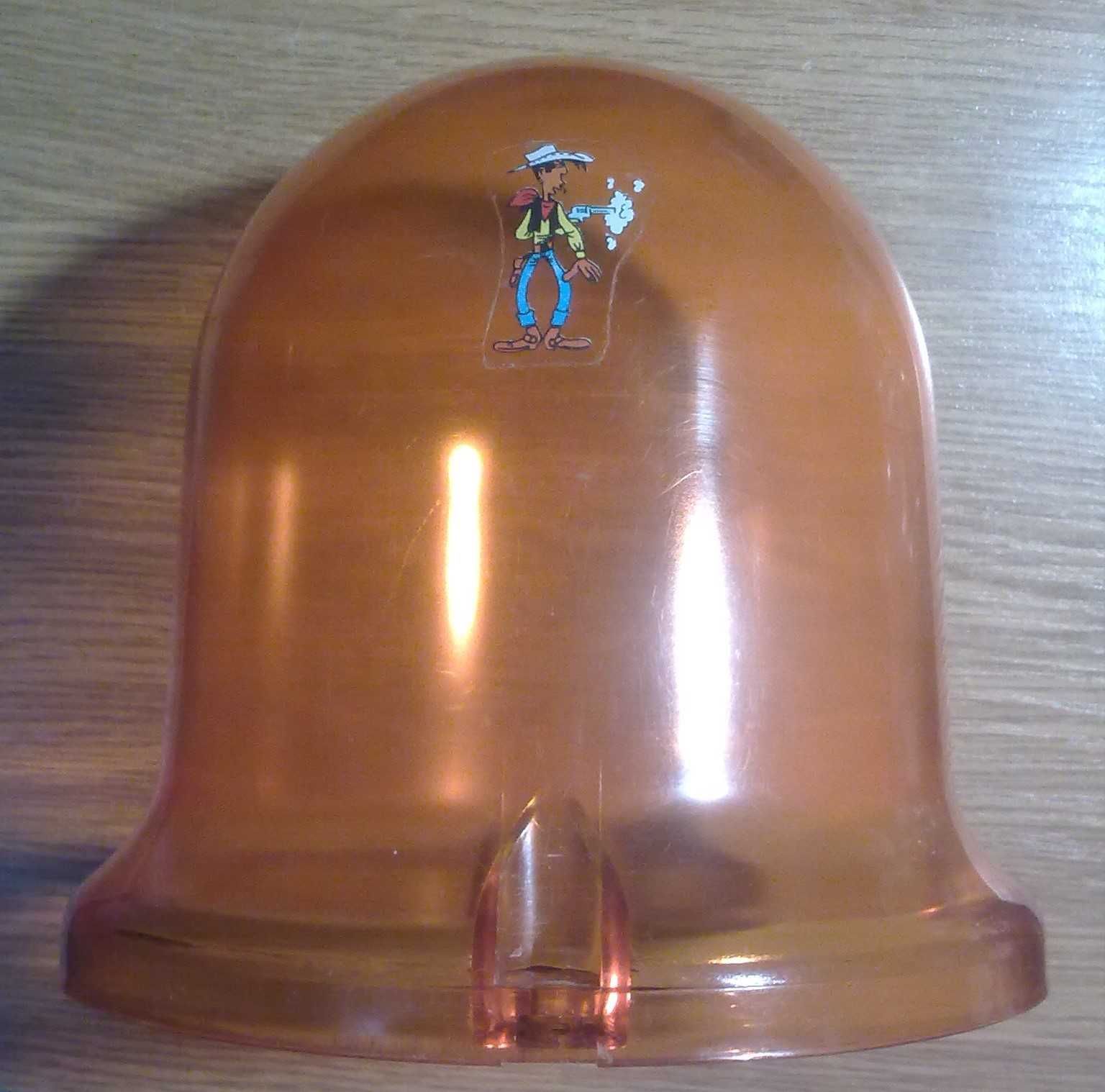 Pomarańczowy klosz lampy LBS "kogut" uszkodzony