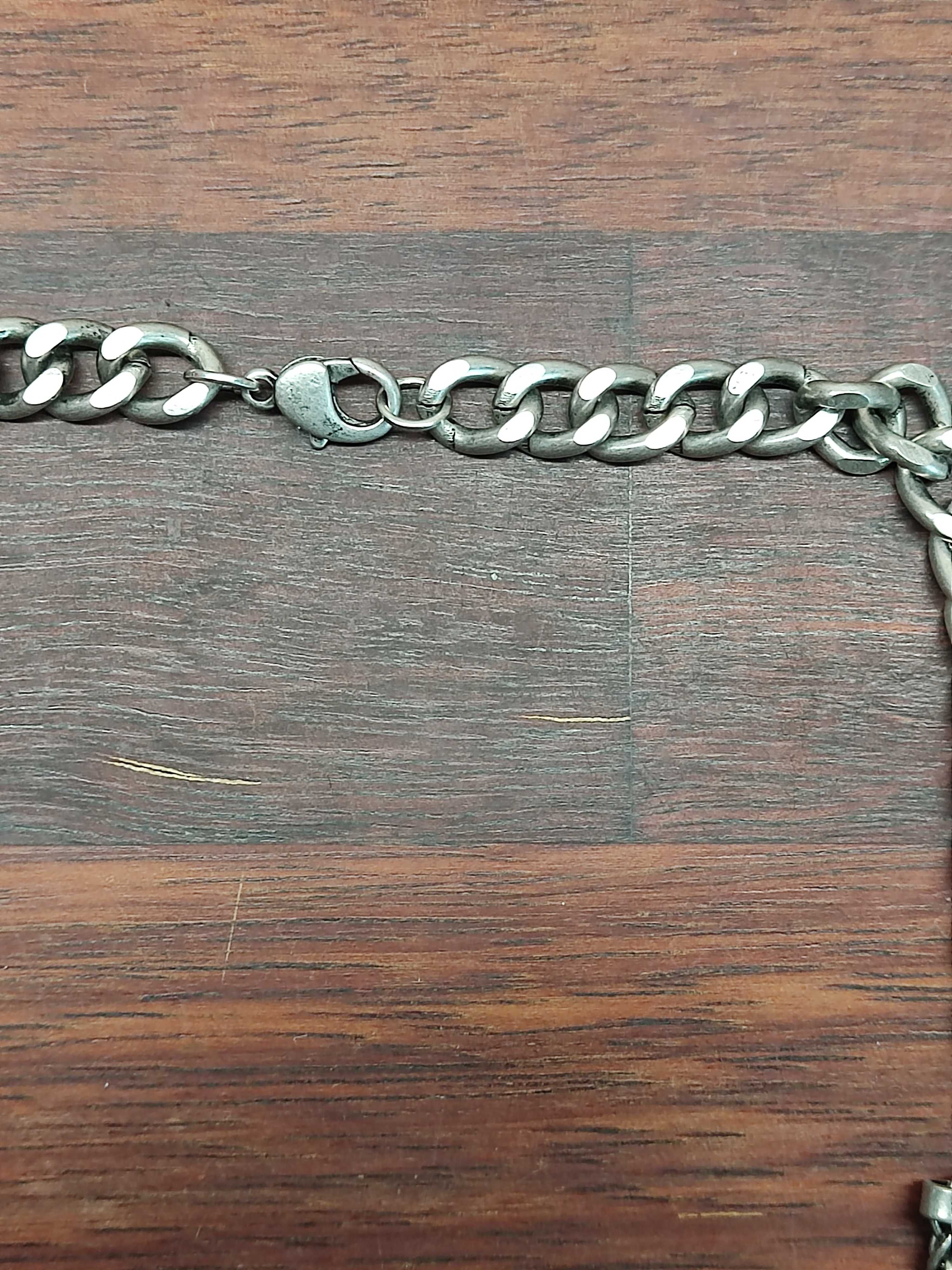 Srebrna masywna kolia naszyjnik Kleopatra vintage