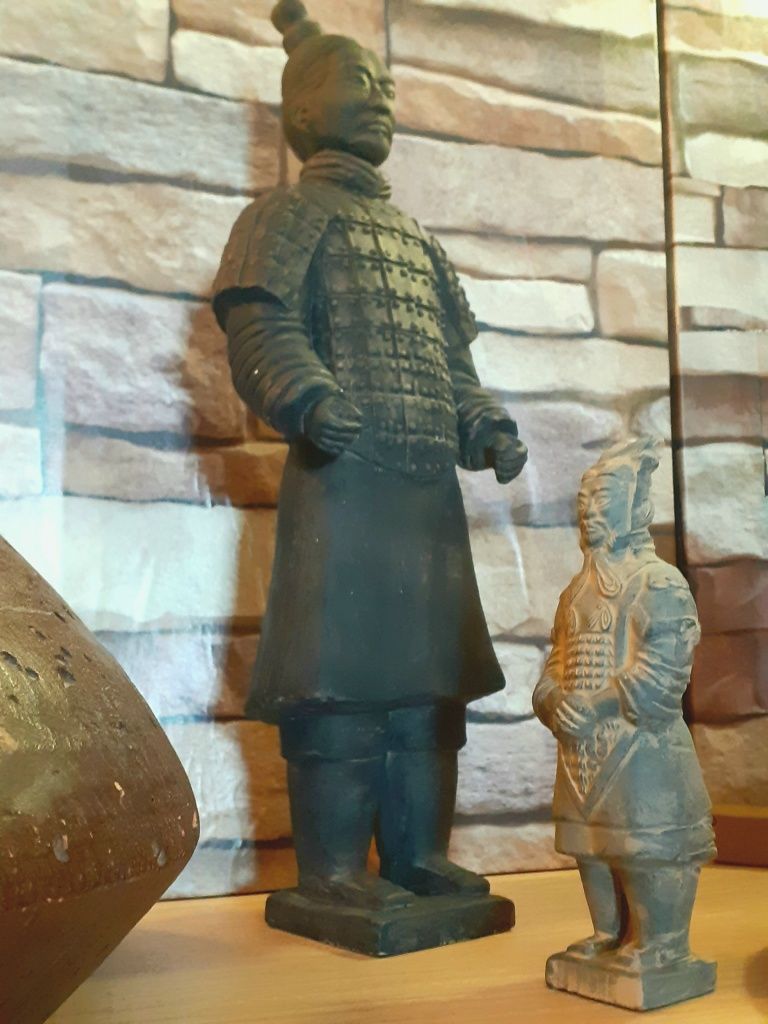 Lote 2 Estatueta com 40cm e 17 cm Soldado Guerreiro General Terracota