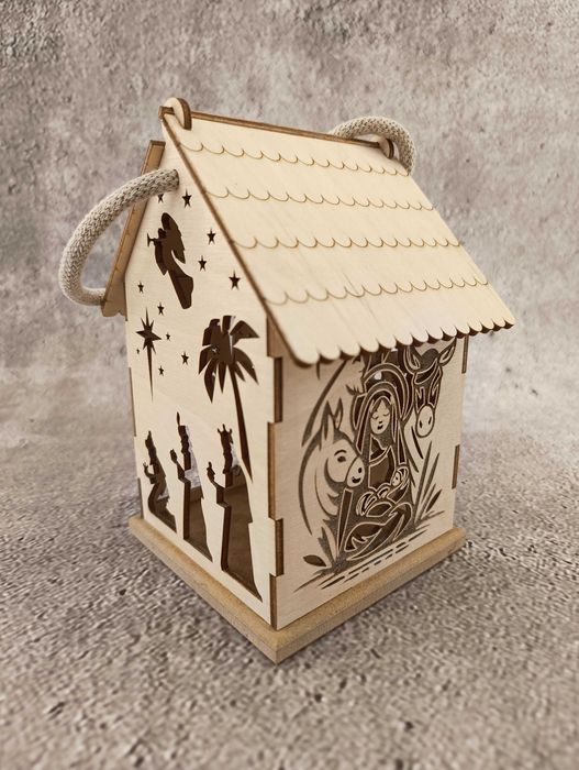 Lampion adwentowy świąteczny domek duży