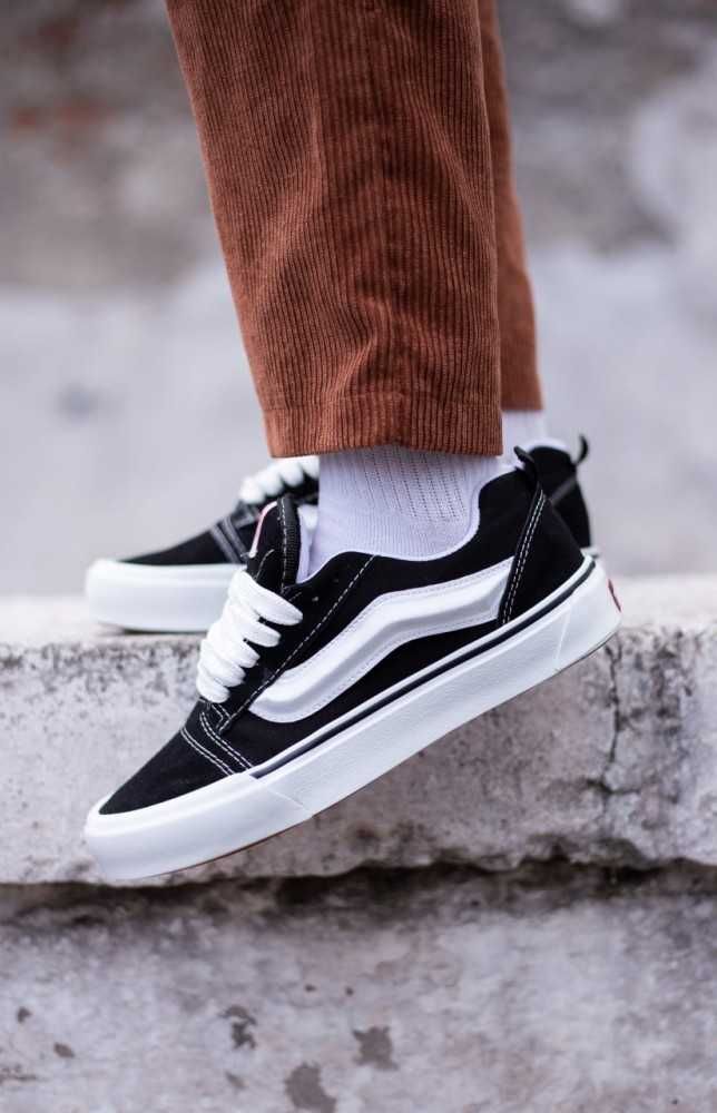 Женские кеды  Vans KNU Skool Black White