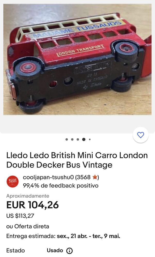 Vendo carro coleção marca ledo inglês