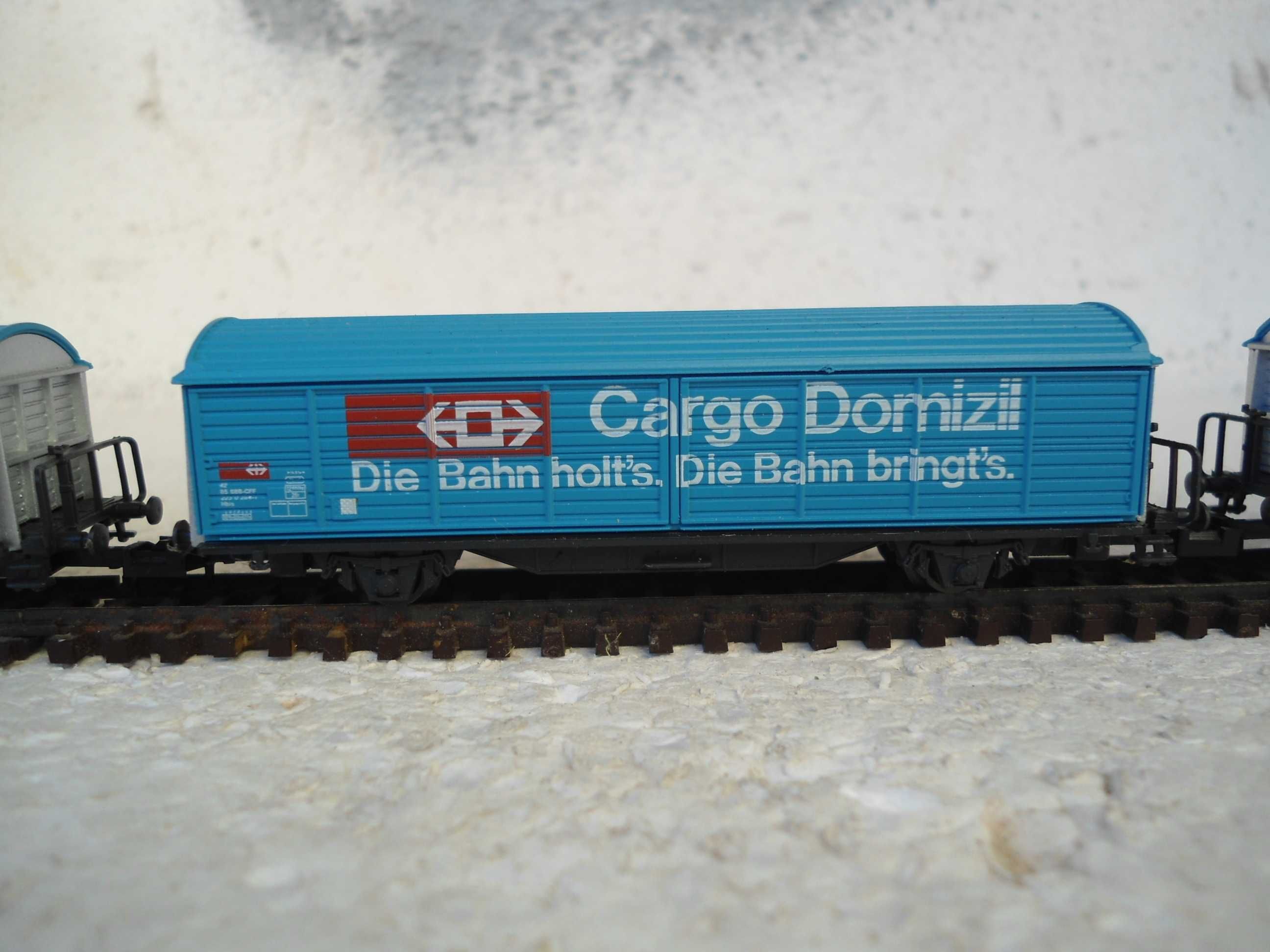 1:160 ROCO lote de 3 carruagens mercadorias Ferrovia porta a porta