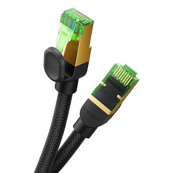 Baseus szybki kabel sieciowy RJ45 cat. 8/40Gbps 8m pleciony czarny