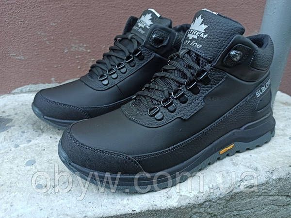 Зимние мужские кожаные ботинки на меху Slalom