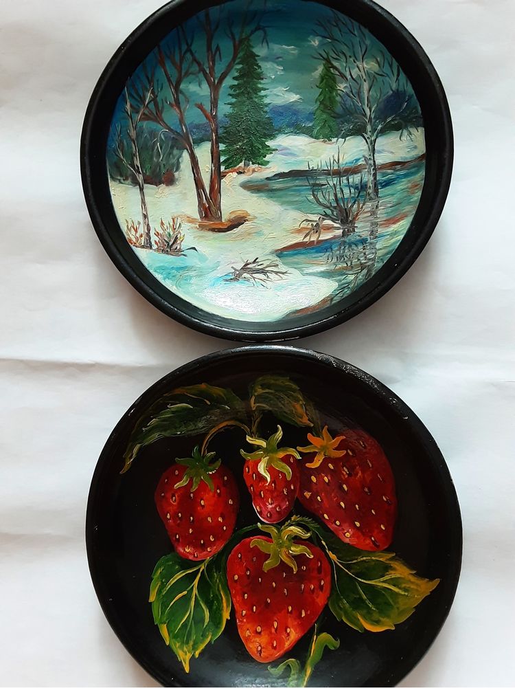 Декоративные тарелки на стену, ручная роспись маслом