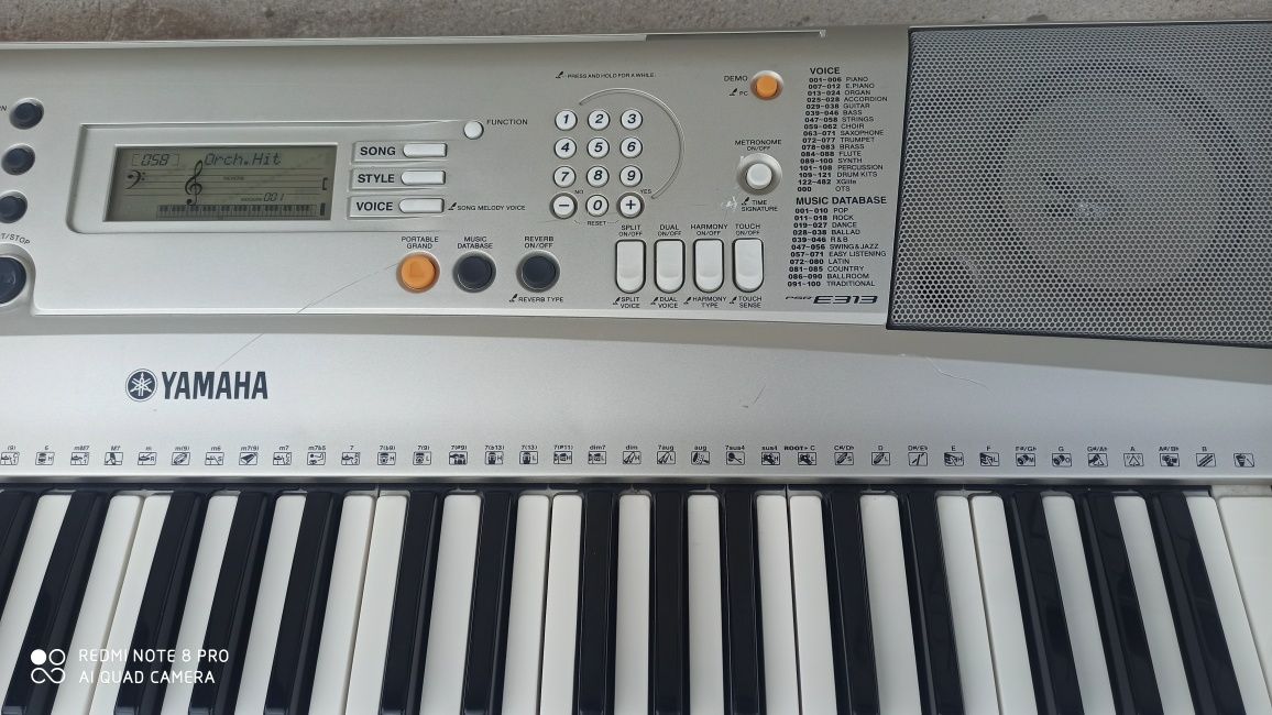 Yamaha PSR E 313 keyboard klawisze