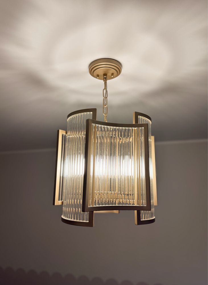 Lampa wisząca żyrandol Zuma Line SERGIO złota szkło