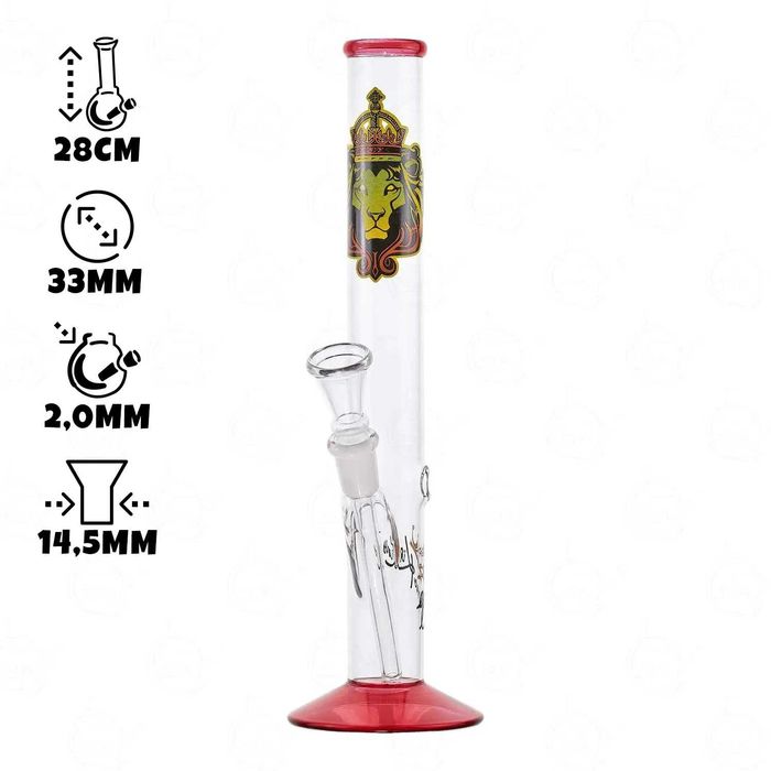 Sklep Mary Jane | Bongo SmoKing Czerwony Prosty Lew | 28 cm