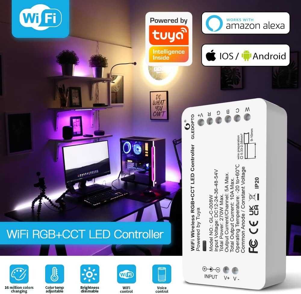 GLEDOPTO RGBW CCT WiFi sterowanie listwami świetlnymi LED
