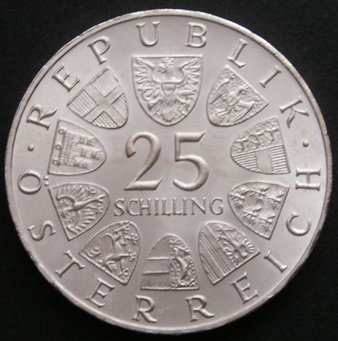 Austria 25 schilling 1965 - von Prechtl - srebro