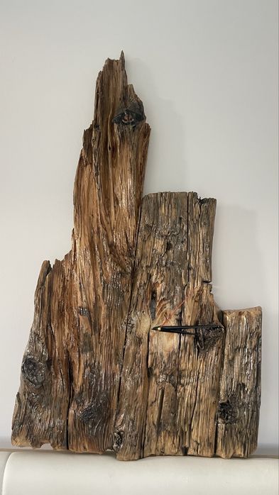 Zegar scienny wiszacy drewno stare dechy deski loft prezent