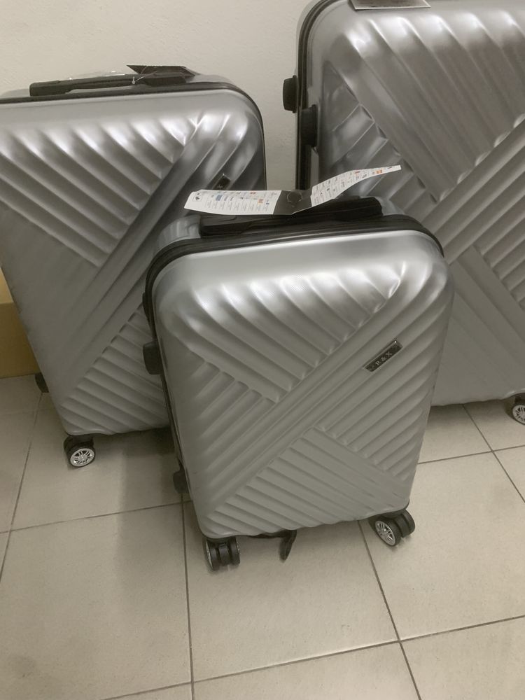 Conjunto 3 malas de viagem prateado