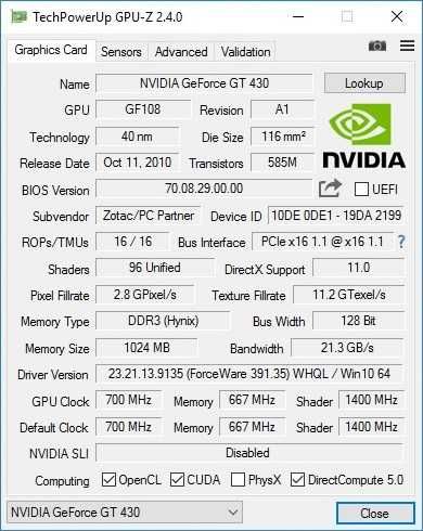 Karta graf. GeForce GT 430 1GB DDR3 128-bit PCI-E Zotac Zone Edition
