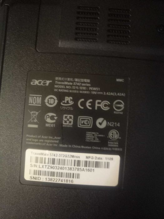 Ноутбук из Германии acer travelmate 5742