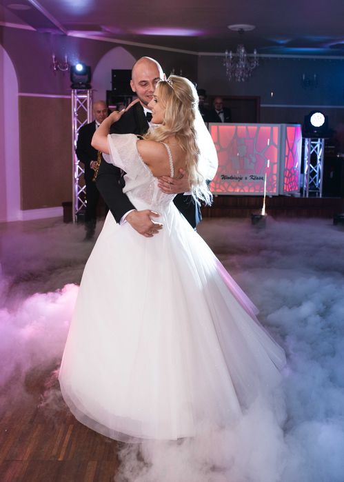 Suknia śluba hiszpanka Brokat Księżniczka Romantyczna M/L