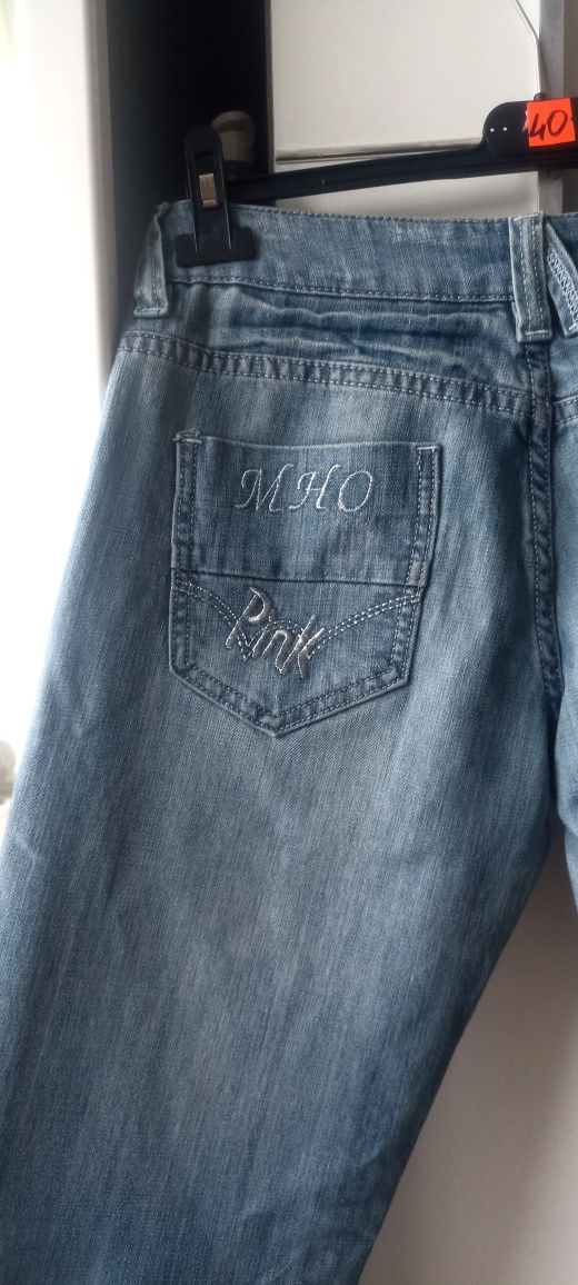 Jenasy vintage dzwony szerokie spodnie MH.O jeans original lata 90 bio
