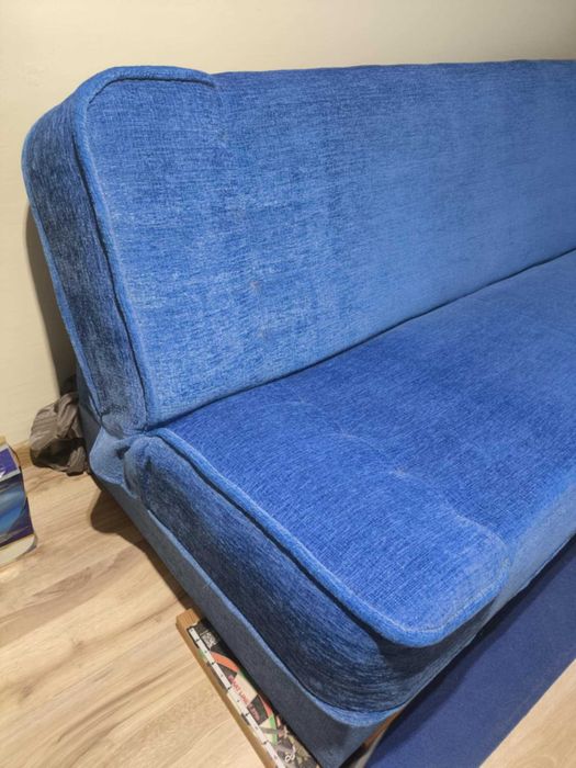 Wersalka rozkładana tapczan wypoczynek niebieski do salonu sypialni