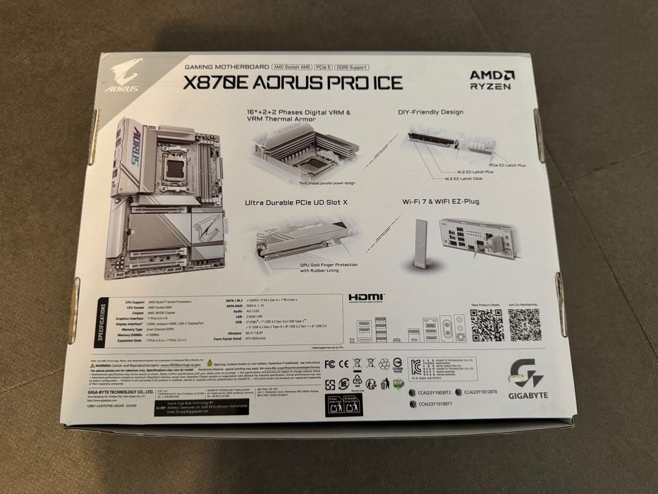 Nowa Płyta główna Gigabyte X870E AORUS PRO ICE AM5